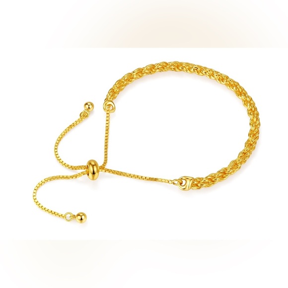 None Jewelry - Gold Bangle Tassel Bracelet